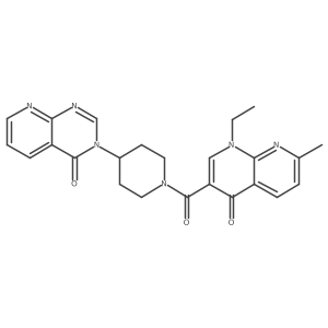 3-(1-(1-ethyl-7-methyl-4-oxo-1,4-dihydro-1,8-naphthyridine-3-carbonyl)piperidin-4-yl)pyrido[2,3-d]pyrimidin-4(3H)-one Structure