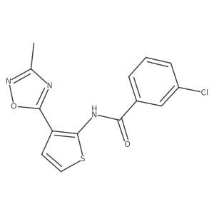3-chloro-N-[3-(3-methyl-1,2,4-oxadiazol-5-yl)thiophen-2-yl]benzamide Structure