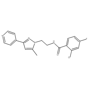 2-chloro-4-fluoro-N-(2-(5-methyl-3-(pyridin-4-yl)-1H-pyrazol-1-yl)ethyl)benzamide Structure