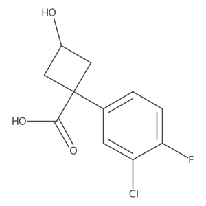 1-(3-Chloro-4-fluorophenyl)-3-hydroxycyclobutane-1-carboxylic acid Structure
