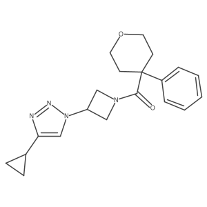 (3-(4-cyclopropyl-1H-1,2,3-triazol-1-yl)azetidin-1-yl)(4-phenyltetrahydro-2H-pyran-4-yl)methanone Structure