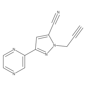 1-(prop-2-yn-1-yl)-3-(pyrazin-2-yl)-1H-pyrazole-5-carbonitrile结构式