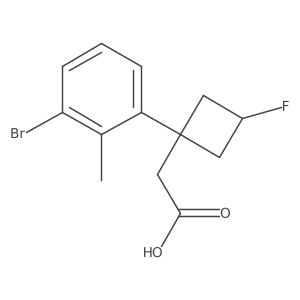 2-[(1s,3r)-1-(3-Bromo-2-methylphenyl)-3-fluorocyclobutyl]acetic acid结构式