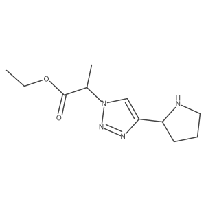 ethyl 2-[4-(pyrrolidin-2-yl)-1H-1,2,3-triazol-1-yl]propanoate结构式