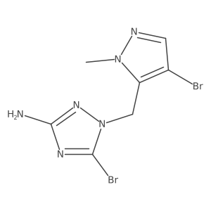 5-bromo-1-[(4-bromo-1-methyl-1H-pyrazol-5-yl)methyl]-1H-1,2,4-triazol-3-amine结构式
