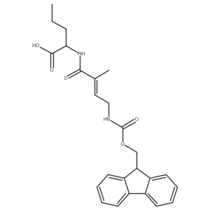 (2R)-2-[4-({[(9H-fluoren-9-yl)methoxy]carbonyl}amino)-2-methylbut-2-enamido]pentanoic acid结构式