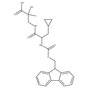 3-[3-cyclopropyl-2-({[(9H-fluoren-9-yl)methoxy]carbonyl}amino)propanamido]-2-hydroxy-2-methylpropanoic acid结构式