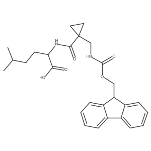 2-({1-[({[(9H-fluoren-9-yl)methoxy]carbonyl}amino)methyl]cyclopropyl}formamido)-5-methylhexanoic acid Structure
