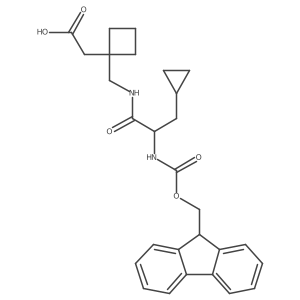 2-(1-{[3-cyclopropyl-2-({[(9H-fluoren-9-yl)methoxy]carbonyl}amino)propanamido]methyl}cyclobutyl)acetic acid Structure