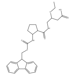 3-ethoxy-4-{[2-({[(9H-fluoren-9-yl)methoxy]carbonyl}amino)cyclopentyl]formamido}butanoic acid结构式
