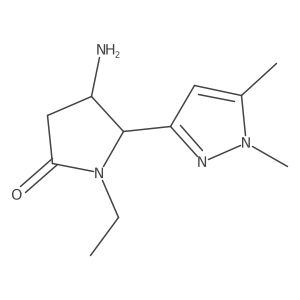 4-Amino-5-(1,5-dimethylpyrazol-3-yl)-1-ethylpyrrolidin-2-one结构式