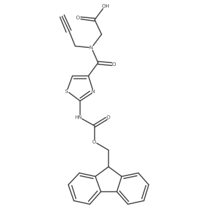 2-{1-[2-({[(9H-fluoren-9-yl)methoxy]carbonyl}amino)-1,3-thiazol-4-yl]-N-(prop-2-yn-1-yl)formamido}acetic acid Structure