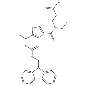 3-(N-ethyl-1-{2-[1-({[(9H-fluoren-9-yl)methoxy]carbonyl}amino)ethyl]-1,3-thiazol-4-yl}formamido)propanoic acid结构式