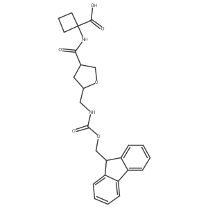 1-{5-[({[(9H-fluoren-9-yl)methoxy]carbonyl}amino)methyl]oxolane-3-amido}cyclobutane-1-carboxylic acid Structure