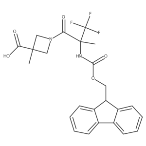 1-[2-({[(9H-fluoren-9-yl)methoxy]carbonyl}amino)-3,3,3-trifluoro-2-methylpropanoyl]-3-methylazetidine-3-carboxylic acid结构式