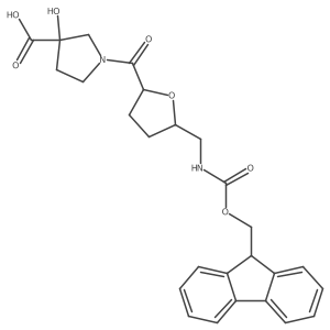 1-{5-[({[(9H-fluoren-9-yl)methoxy]carbonyl}amino)methyl]oxolane-2-carbonyl}-3-hydroxypyrrolidine-3-carboxylic acid Structure