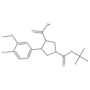 rac-(3R,4S)-1-[(tert-butoxy)carbonyl]-4-(4-chloro-3-methoxyphenyl)pyrrolidine-3-carboxylic acid Structure