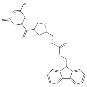 rac-2-{1-[(3R,5R)-5-[({[(9H-fluoren-9-yl)methoxy]carbonyl}amino)methyl]oxolan-3-yl]-N-(prop-2-en-1-yl)formamido}acetic acid Structure