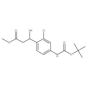 methyl (3R)-3-(4-{[(tert-butoxy)carbonyl]amino}-2-chlorophenyl)-3-hydroxypropanoate结构式