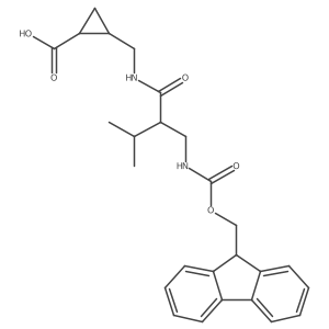 rac-(1R,2S)-2-({2-[({[(9H-fluoren-9-yl)methoxy]carbonyl}amino)methyl]-3-methylbutanamido}methyl)cyclopropane-1-carboxylic acid结构式