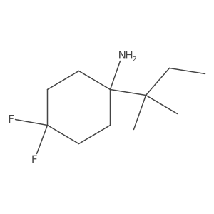 4,4-Difluoro-1-(2-methylbutan-2-yl)cyclohexan-1-amine结构式