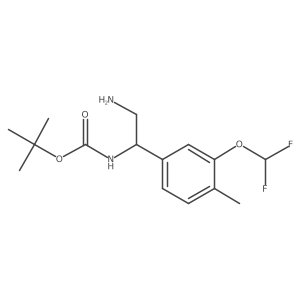 tert-butyl N-{2-amino-1-[3-(difluoromethoxy)-4-methylphenyl]ethyl}carbamate结构式