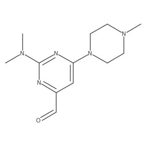 2-(dimethylamino)-6-(4-methyl-1-piperazinyl)-4-Pyrimidinecarboxaldehyde结构式