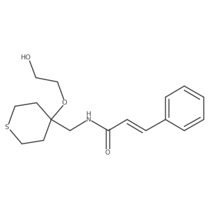 N-((4-(2-hydroxyethoxy)tetrahydro-2H-thiopyran-4-yl)methyl)cinnamamide结构式