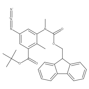 tert-butyl 5-azido-3-({[(9H-fluoren-9-yl)methoxy]carbonyl}(methyl)amino)-2-methylbenzoate Structure