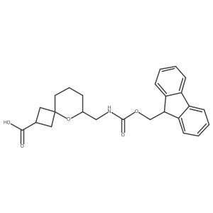 6-[(9H-Fluoren-9-ylmethoxycarbonylamino)methyl]-5-oxaspiro[3.5]nonane-2-carboxylic acid结构式
