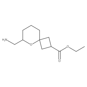 Ethyl 6-(aminomethyl)-5-oxaspiro[3.5]nonane-2-carboxylate结构式