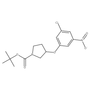 Tert-butyl 3-(3-chloro-5-nitrophenoxy)pyrrolidine-1-carboxylate结构式