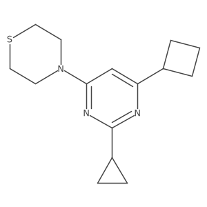 4-(6-Cyclobutyl-2-cyclopropylpyrimidin-4-yl)thiomorpholine Structure