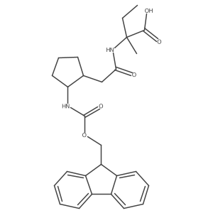 2-{2-[2-({[(9H-fluoren-9-yl)methoxy]carbonyl}amino)cyclopentyl]acetamido}-2-methylbutanoic acid结构式