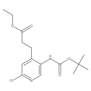 Ethyl 2-chloro-5-[[(1,1-dimethylethoxy)carbonyl]amino]-4-pyridinepropanoate结构式