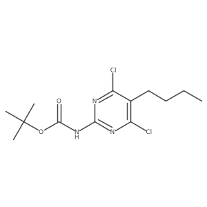 tert-butyl N-(5-butyl-4,6-dichloropyrimidin-2-yl)carbamate结构式