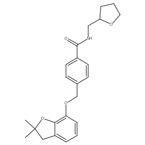 4-(((2,2-dimethyl-2,3-dihydrobenzofuran-7-yl)oxy)methyl)-N-((tetrahydrofuran-2-yl)methyl)benzamide Structure