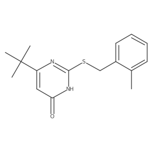 6-(tert-butyl)-2-[(2-methylbenzyl)sulfanyl]-4(3H)-pyrimidinone结构式