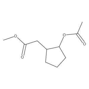 Cyclopentaneacetic acid, 2-(acetyloxy)-, methyl ester, trans-结构式