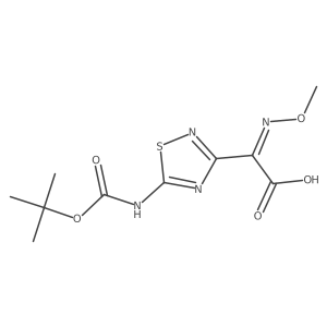 2-Methoxyimino-2-[5-[(2-methylpropan-2-yl)oxycarbonylamino]-1,2,4-thiadiazol-3-yl]acetic acid Structure