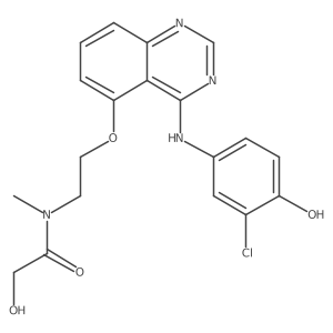 N-[2-({4-[3-Chloro-4-hydroxyanilino]quinazolin-5-yl}oxy)ethyl]-2-hydroxy-N-methylacetamide Structure