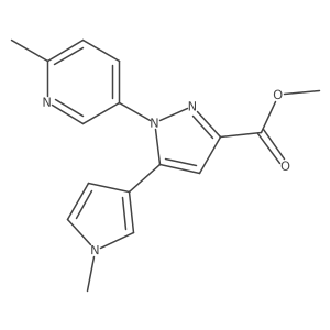 1-(6-methyl-3-pyridyl)-5-(1-methyl-1H-pyrrol-3-yl)-1H-pyrazole-3-carboxylic acid methyl ester Structure