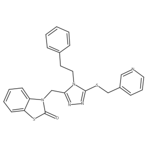 3-((4-phenethyl-5-((pyridin-3-ylmethyl)thio)-4H-1,2,4-triazol-3-yl)methyl)benzo[d]thiazol-2(3H)-one Structure