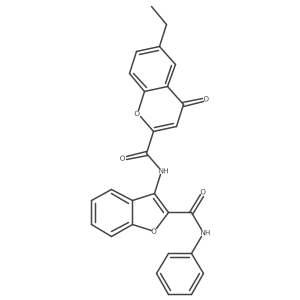 6-ethyl-4-oxo-N-[2-(phenylcarbamoyl)-1-benzofuran-3-yl]-4H-chromene-2-carboxamide Structure