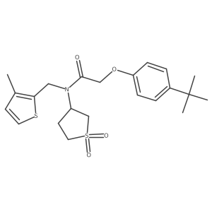 2-(4-tert-butylphenoxy)-N-(1,1-dioxidotetrahydrothiophen-3-yl)-N-[(3-methylthiophen-2-yl)methyl]acetamide结构式