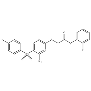 2-({4-amino-5-[(4-methylphenyl)sulfonyl]pyrimidin-2-yl}sulfanyl)-N-(2-fluorophenyl)acetamide Structure