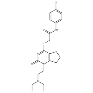 N-(4-chlorophenyl)-2-((1-(2-(diethylamino)ethyl)-2-oxo-2,5,6,7-tetrahydro-1H-cyclopenta[d]pyrimidin-4-yl)thio)acetamide Structure