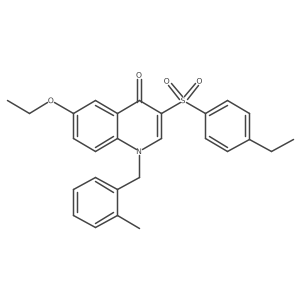 6-ethoxy-3-((4-ethylphenyl)sulfonyl)-1-(2-methylbenzyl)quinolin-4(1H)-one结构式