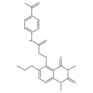 N-(4-acetylphenyl)-2-((1,3-dimethyl-2,4-dioxo-6-propyl-1,2,3,4-tetrahydropyrido[2,3-d]pyrimidin-5-yl)thio)acetamide结构式