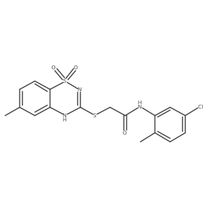 N-(5-chloro-2-methylphenyl)-2-[(6-methyl-1,1-dioxido-4H-1,2,4-benzothiadiazin-3-yl)thio]acetamide Structure